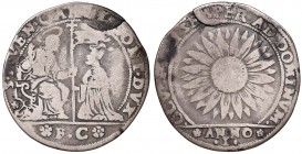 VENEZIA Carlo Contarini (1655-1656) Osella A. I - Pa. 138 AG (g 8,50) RR Frattura del tondello 
MB