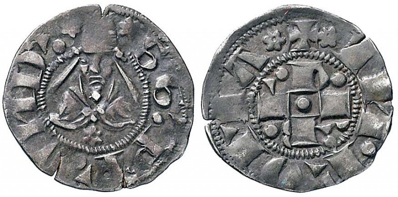 Gregorio XI (1370-1378) Bolognino - Munt. 1 AG (g 1,26) Patina scura intensa
BB...