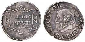 Clemente VII (1523-1534) 1/4 di Giulio - Munt. 66 AG (g 0,89) Foro otturato 
BB
