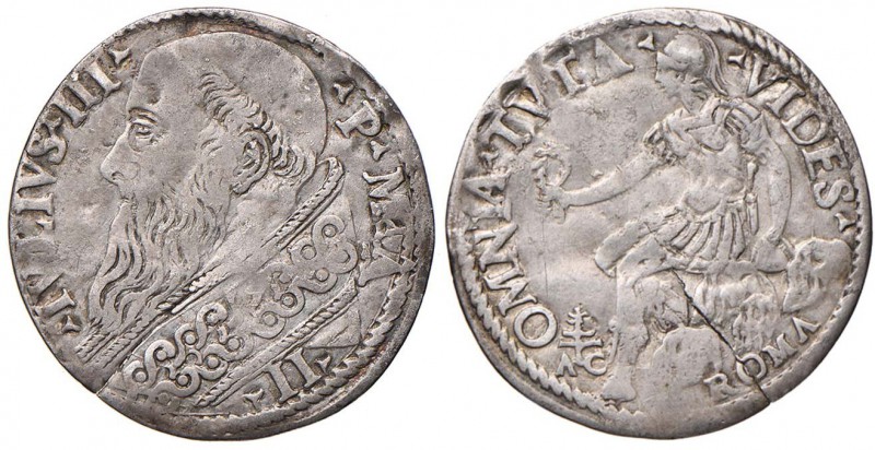 Giulio III (1550-1555) Giulio A. II - Munt. 17 AG (g 2,86) Ampia frattura del to...