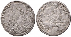 Giulio III (1550-1555) Giulio A. II - Munt. 17 AG (g 2,86) Ampia frattura del tondello
MB+