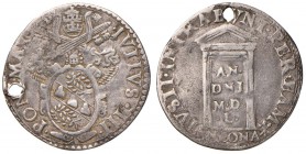 Giulio III (1550-1555) Ancona - Giulio 1550 Giubileo - Munt. 48 AG (g 2,73) Forato
qBB