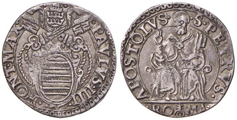 Paolo IV (1555-1559) Testone - Berman 1038 AG (g 8,06) Tosato 
BB