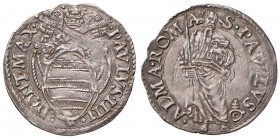 Paolo IV (1555-1559) Grosso - Munt. 21 AG (g 1,59) RR Schiacciature
BB