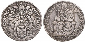 Gregorio XIII (1572-1585) Ancona - Testone - Munt. 232 AG (g 9,26) 
MB
