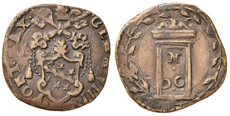 Clemente VIII (1592-1605) Quattrino - Munt. 75 CU (g 3,59) Ottimo esemplare per ...