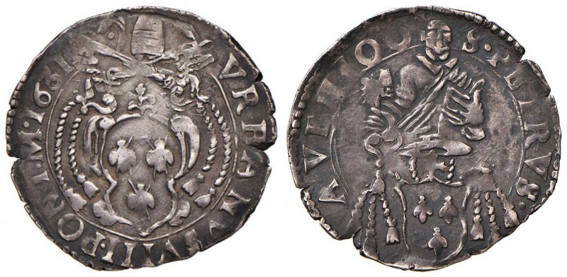 Urbano VIII (1623-1644) Avignone - Barberino 1631 - Munt. 221 AG (g 3,00) RR 
B...