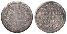 Clemente IX (1667-1669) 1/2 Grosso 1667 del Possesso - Munt. 19 AG (g 0,71) 
MB