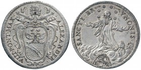 Alessandro VIII (1689-1691) Testone - Munt. 19 AG (g 9,13) Campi lucidati 
qSPL