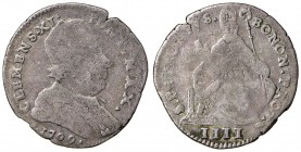 Clemente XI (1700-1721) Bologna Muraiola da 4 bolognini 1709- Munt. 186 MI (g 2,70) RRR
B