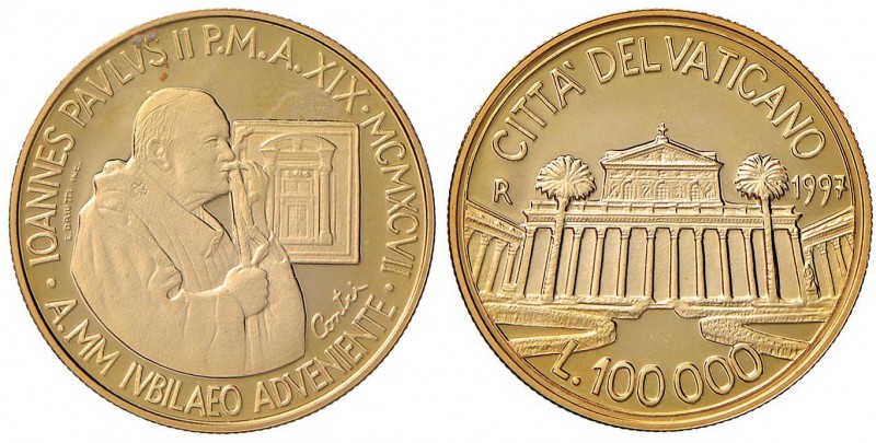 Giovanni Paolo II (1976-2005) 100.000 e 50.000 Lire 1997 - AU (g 15 + 7,5) Lotto...