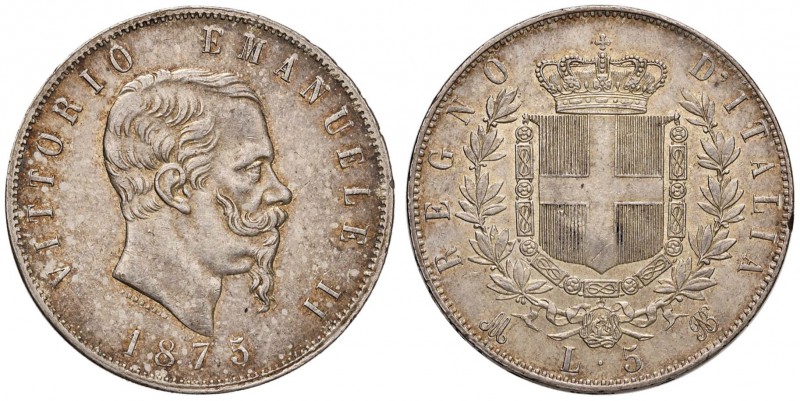 Vittorio Emanuele II (1861-1878) 5 Lire 1875 M - Nomisma 897 AG
SPL/qFDC