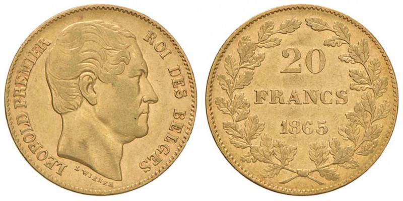 BELGIO Leopoldo I (1831-1865) 20 Franchi 1865 - Fr. 411 AU (g 6,40)
BB