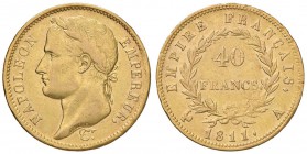 FRANCIA Napoleone (1804-1814) 40 Franchi 1811 A - Gad. 1084 AU (g 12,86) 
qBB