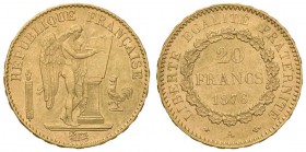 FRANCIA Terza Repubblica (1871-1940) 20 Franchi 1876 A - Gad. 1063 AU (g 6,48)
qSPL