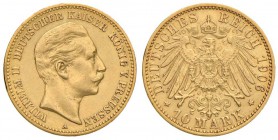 GERMANIA Wilhelm II (1888-1918) 10 Marchi 1906 A - Fr. 3835 AU (g 4,00) 
BB/BB+
