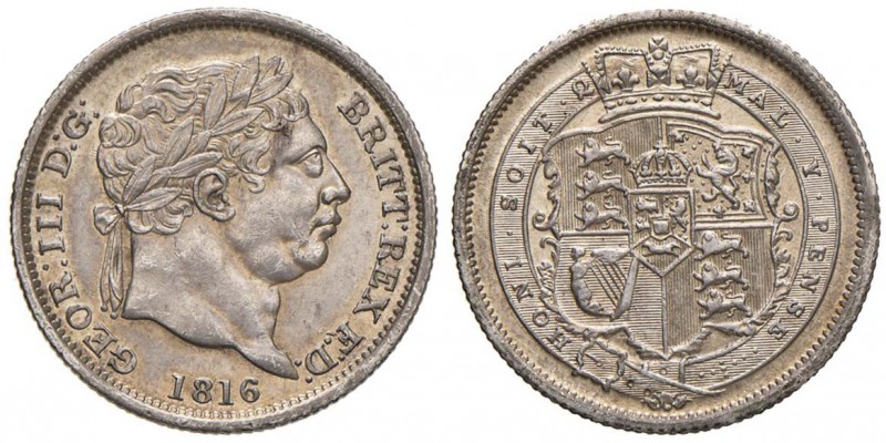 INGHILTERRA Giorgio III (1760-1820) Scellino 1816 - KM 666 AG (g 5,61)
SPL