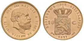 OLANDA Guglielmo III (1849-1890) 10 Gulden 1877 - Fr. 342 AU (g 6,72)
SPL+/qFDC