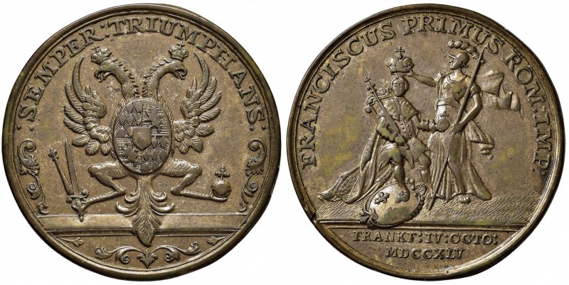 MEDAGLIE AUSTRIA Medaglia 1745 per l’incoronazione - AE (g 20,58 - Ø 42 mm)
BB+...