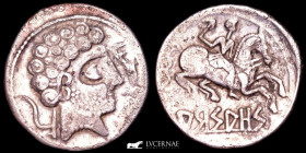 Arsaos Silver Denarius 3,56 g., 18 mm. Sos del Rey Catolico, Zaragoza 140-80 B.C. Chioce fine