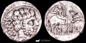 Bascunes Silver Denarius 3,76 g., 17 mm. Pamplona 140-80 B.C. Good very fine