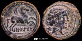 Beligiom Bronze Semis 5.18 g., 19 mm. Belchite (Zaragoza) 100-50 B.C. gVF