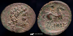 Bolskan Silvered Bronze Fouree denarius 2.72 g. 20 mm. Huesca 120-80 B.C. GVF