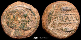 Ancient Hispania, Carmo Bronze As 18,13 g., 26 mm. Carmona - Sevilla 150-80 B.C. GVF