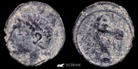 Ancient Hispania-Carthaginians Bronze Quarter calco 1.95 g, 15 mm Military mobile mint 220-215 B.C. gVF