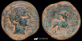 Castulo, Hispania Bronze As 19,89 g. 30 mm. Castulo 100 B.C. Good fine