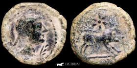 Ancient Hispania, Castulo Bronze Quadrans 3.01 g, 17 mm. Linares, Jaen 150-100 B.C. Good fine