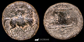 Hispania bronze Semis 15,57 g, 28 mm. Laelia (Olivares, Sevilla) 50-20 B.C. Fine