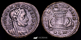 Divo Constantius I Bronze Follis 6.82 g. 25 mm. Londinum + 306 Good Very Fine (EBC)