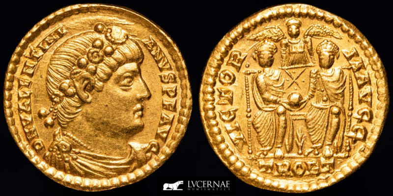 Roman Empire. - Valentinian I (364-375 AD.) Gold Solidus (4,30 g. 20 mm.) - Thes...