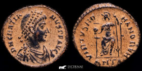 Gratian 367-383 Bronze Follis 3,45 g., 18 mm. Antioch 375-383 A.D. gVF