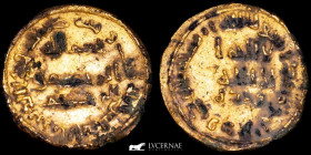 Yazid II 'Abd al-Malik golden bronze Fouree dinar 2,49 g., 21 mm. Al-Andalus A.H. 106 (724 A.D.) Choice fine