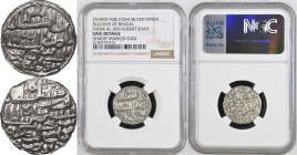 India: Sultans of Bengal Nasir Al-Din Nusrat Shah AH 930 (1524) Silver Tanka NGC UNC DETAILS Shroff Marked Edge