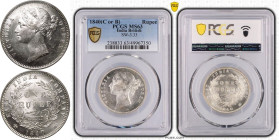 India: British Victoria 1840 B Silver 1 Rupee PCGS MS63