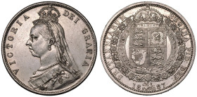 1887 Silver Halfcrown Jubilee Head About Uncirculated