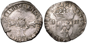 France Henry IV 1605 Silver 1/4 Ecu Very Good