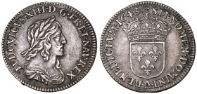 France Louis XIII 1643 A Silver 1/12 Ecu