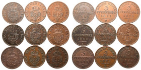 Germany: Kingdom of Prussia Wilhelm I 1862-1873 Copper 9x 3 Pfennigs