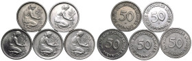 Federal Republic, Bank of German States Copper-Nickel 5x 50 Pfennigs
