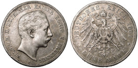Germany: Prussia Wilhelm II 1901 A Silver 5 Mark Good Very Fine, scratches