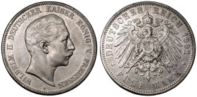 Germany: Prussia Wilhelm II 1902 A Silver 5 Mark About Extremely Fine
