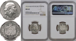 Montenegro Nicholas I 1914 Silver Perper NGC MS 62