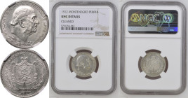 Montenegro Nicholas I 1912 Silver Perper NGC UNC DETAILS