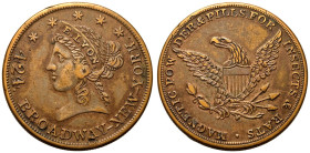 United States 1835-1837 Brass Token Cent About extremely fine