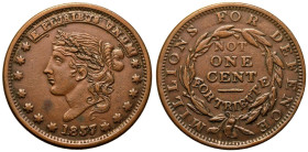 United States 1837 Copper Token Cent Extremely fine