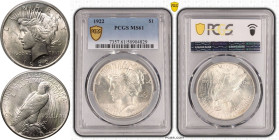 United States Peace dollars 1922 Silver 1 Dollar PCGS MS61